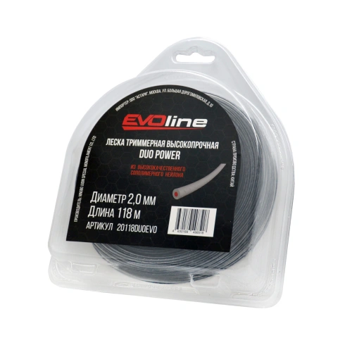 Леска (корд) триммерная EVOline DUO POWER (2.0 мм, 118 метров) по ценам производителя в Воронеже с доставкой по всей России