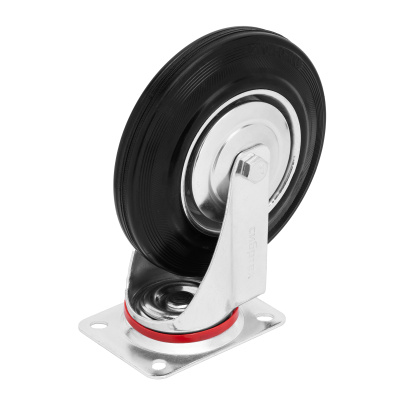 Колесо поворотное D 200 мм, крепление  платформенное Сибртех по ценам производителя в Воронеже с доставкой по всей России