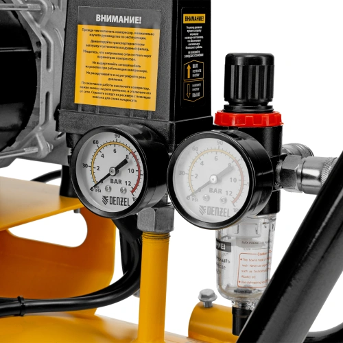 Компрессор безмасляный, малошумный DLS 1800/100,1800 Вт, 3x600, 100 л, 345 л/мин Denzel по ценам производителя в Воронеже с доставкой по всей России