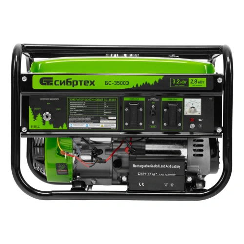 Генератор бензиновый БС-3500Э, 3.2 кВт, 230В, 4-х тактный, 15 л, электростартер Сибртех по ценам производителя в Воронеже с доставкой по всей России
