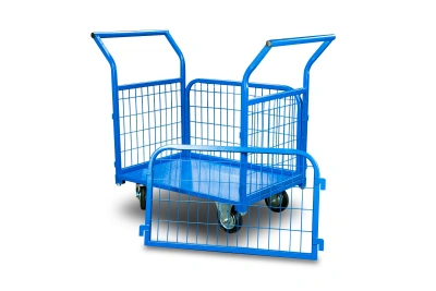 Тележка платформенная TOR ТП-6С (800х1200) с бортами из сетки и двумя ручками (колеса 160 мм) по ценам производителя в Воронеже с доставкой по всей России