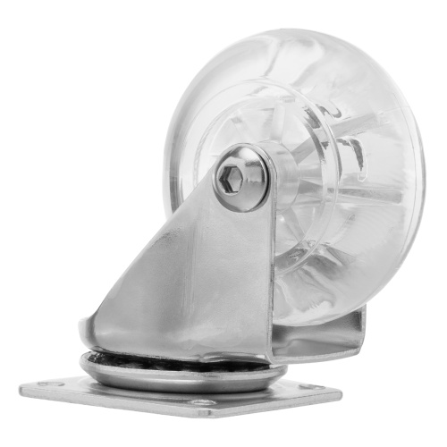 Колесо ПУ прозрачное поворотное d-50 мм, крепление платформенное Сибртех по ценам производителя в Воронеже с доставкой по всей России