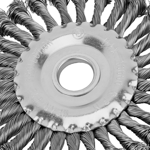 Щетка для УШМ 125 мм, посадка 22.2 мм, плоская, крученая металлическая проволока Сибртех по ценам производителя в Воронеже с доставкой по всей России