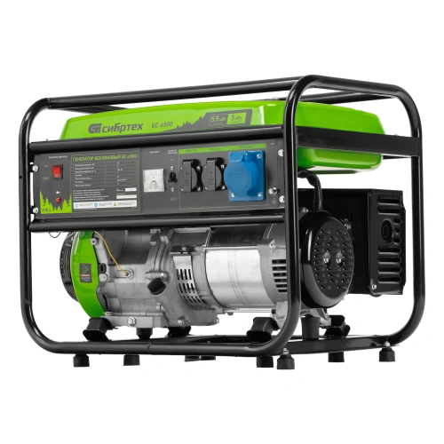 Генератор бензиновый БС-6500, 5.5 кВт, 230В, четырехтактный, 25 л, ручной стартер Сибртех по ценам производителя в Воронеже с доставкой по всей России