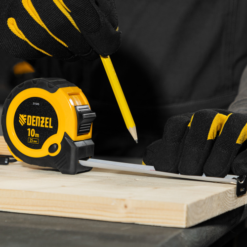 Рулетка 10м х 25мм, двухкомп. корпус, кнопка-пауза Denzel по ценам производителя в Воронеже с доставкой по всей России