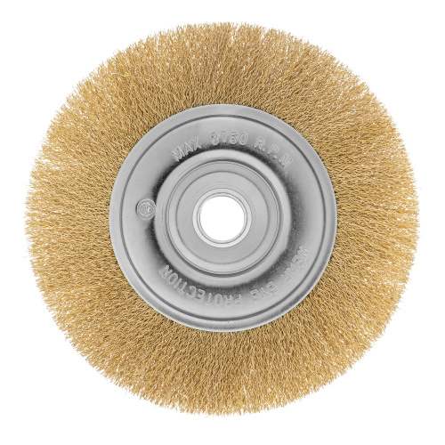 Щетка для УШМ, 200 мм, посадка 22.2 мм, плоская, латунированная витая проволока Matrix по ценам производителя в Воронеже с доставкой по всей России