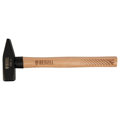 Молоток слесарный, 1000 г, кованый квадратный боек, буковая рукоятка Denzel по ценам производителя в Воронеже с доставкой по всей России