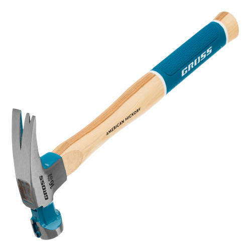 Молоток-гвоздодер, 450 г, угол 75, магнит, обрезиненная рукоятка American hickory GROSS по ценам производителя в Воронеже с доставкой по всей России