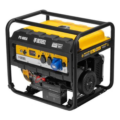 Генератор бензиновый PS 80 EA, 8.0 кВт, 230 В, 25 л, коннектор автоматики, электростартер Denzel по ценам производителя в Воронеже с доставкой по всей России