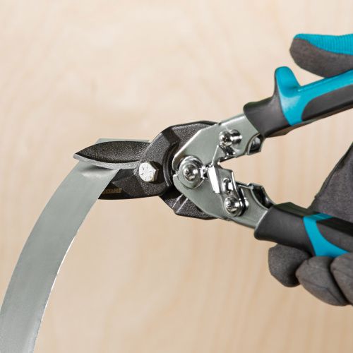 Ножницы по металлу"Piranha"усиленные, 255 мм, прямой рез, сталь СrMo, двухкомпонентные рукоятки Gross по ценам производителя в Воронеже с доставкой по всей России