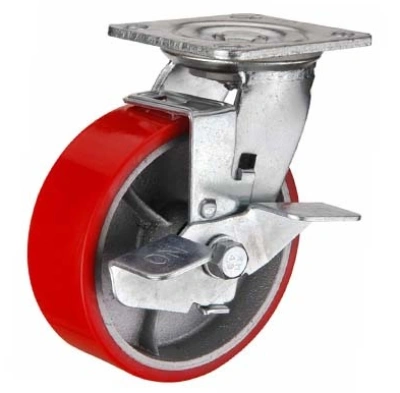 Колесо большегрузное поворотное SCpb 55 125 мм полиуретановое с тормозом (F) по ценам производителя в Воронеже с доставкой по всей России