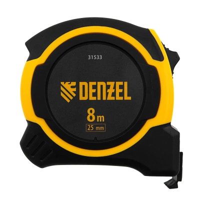 Рулетка 8м х 25мм, двухкомп. корпус, магнитный обрезиненный зацеп Denzel по ценам производителя в Воронеже с доставкой по всей России