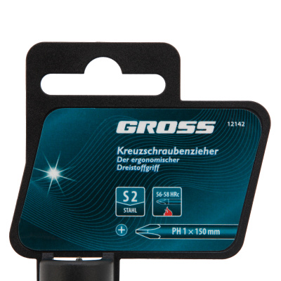 Отвертка PH1 x 150 мм, S2, трехкомпонентная ручка Gross по ценам производителя в Воронеже с доставкой по всей России
