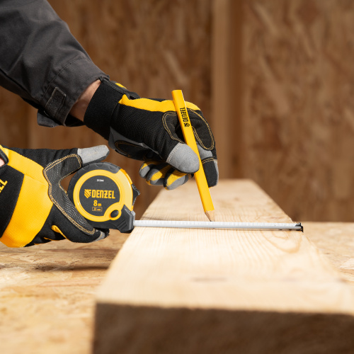 Рулетка 8м х 25мм, двухкомп. корпус, кнопка-пауза Denzel по ценам производителя в Воронеже с доставкой по всей России