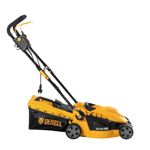 Газонокосилка электрическая GM-1200, 1200 Вт, ширина 32 см, 3 уровня, травосборник 25 л. Denzel по ценам производителя в Воронеже с доставкой по всей России