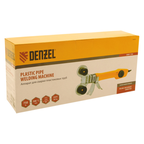 Аппарат для сварки пластиковых труб DWP-750, 750 Вт, 0-300 град, 4 насадки, 20-40 мм Denzel по ценам производителя в Воронеже с доставкой по всей России
