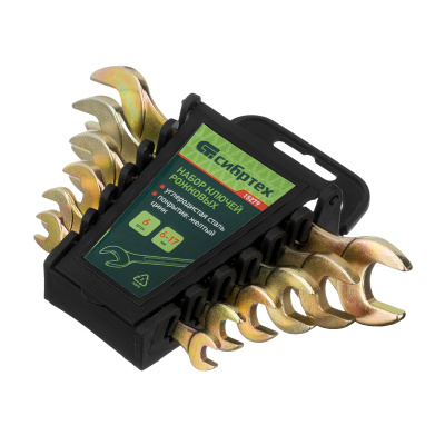 Набор ключей рожковых 6-17 мм, 6 шт, желтый цинк Сибртех по ценам производителя в Воронеже с доставкой по всей России