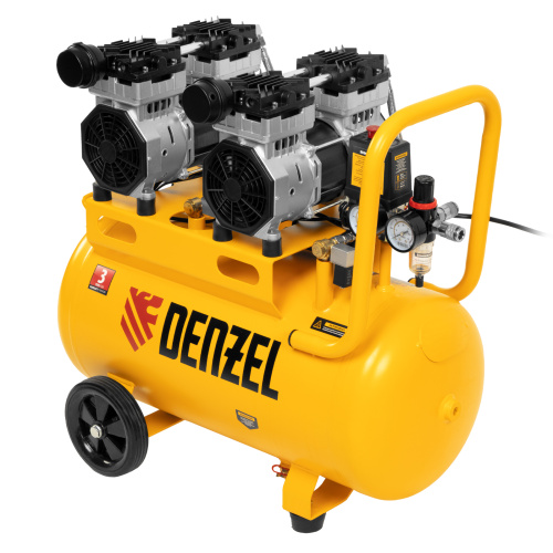 Компрессор безмасляный, малошумный DLS 1500/50, 1500 ВТ, 2x750, 50 л, 260 л/мин Denzel по ценам производителя в Воронеже с доставкой по всей России